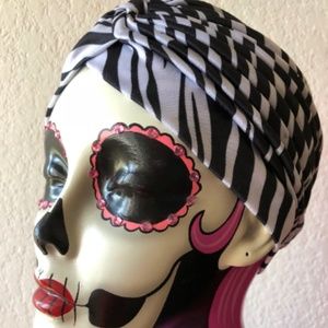 Stunning Zebra vintage, retro pinup style turban